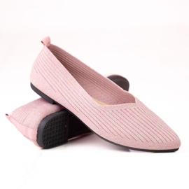 W. Potocki Potocki Damen Stoff Ballerinas mit Glitzer rosa