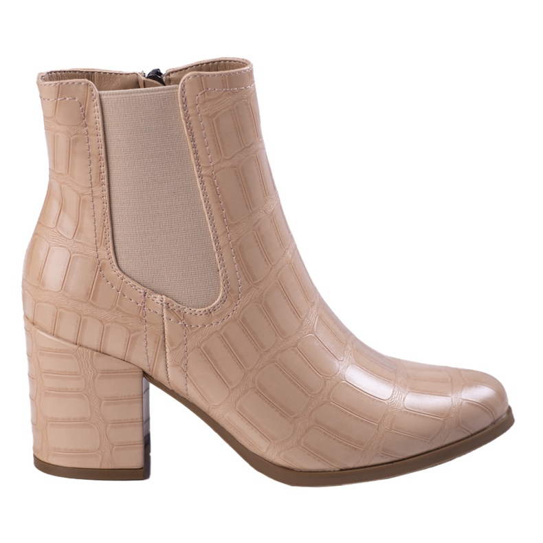 Jodhpur-Stiefel am Shelovet-Pfosten beige mit Muster