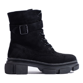 Schwarze Damentaschen auf dicker Shelovet-Sohle