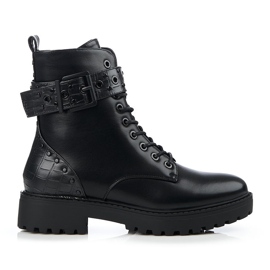 Arbeiterinnen von Shelovet mit flachen Absätzen für Frauen schwarz