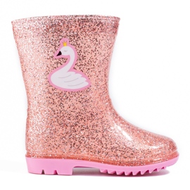 High Glitter Shelovet Regenstiefel für Mädchen, hellrosa
