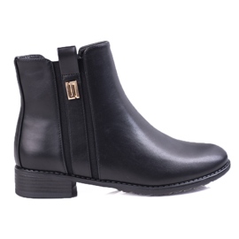 Elegante Damen-Chelsea-Stiefel mit flachem Absatz schwarz