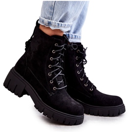 PG1 Warme Damenstiefel aus Wildleder mit Reißverschluss Schwarz Emilien