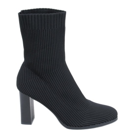 Hermine Schwarze hochhackige Sockenstiefel