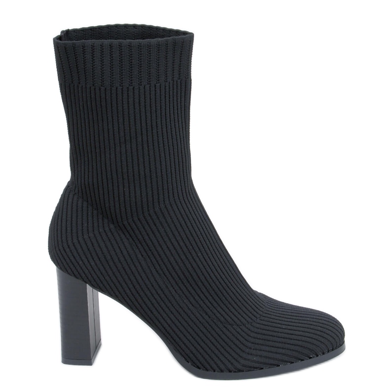 Hermine Schwarze hochhackige Sockenstiefel