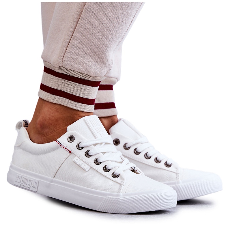 Damen Low Material Sneakers Big Star KK274003 Weiß