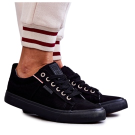 Damen Low Material Sneakers Big Star KK274004 Schwarz