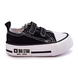 Kinder-Stoffsneaker mit Klettverschluss Big Star KK374080 Schwarz-Weiß