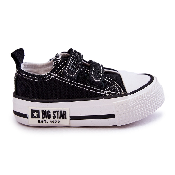 Kinder-Stoffsneaker mit Klettverschluss Big Star KK374080 Schwarz-Weiß