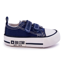 Kinder-Stoffturnschuhe mit Klettverschluss Big Star KK374081 Marineblau