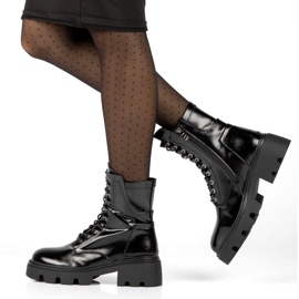 Frauen glänzende isolierte Stiefel Filippo DBT4095 Schwarz