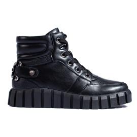 W. Potocki Sport Damenstiefel Potocki schwarz auf der Plattform