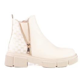 Beige Chelsea-Stiefel für Damen auf der Shelovet-Plattform