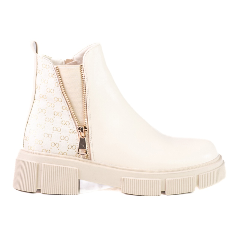 Beige Chelsea-Stiefel für Damen auf der Shelovet-Plattform