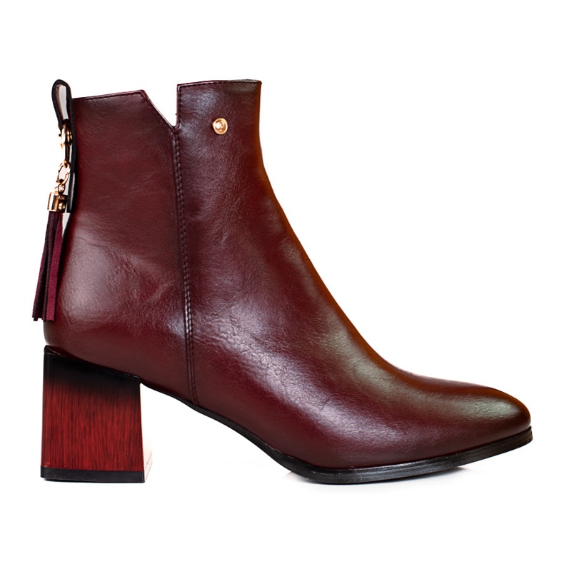 W. Potocki Modische Damenstiefel auf dem Burgunder-Posten von Potocki rot