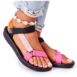 MSMG Damen-Sportsandalen Mehrfarbig rosa