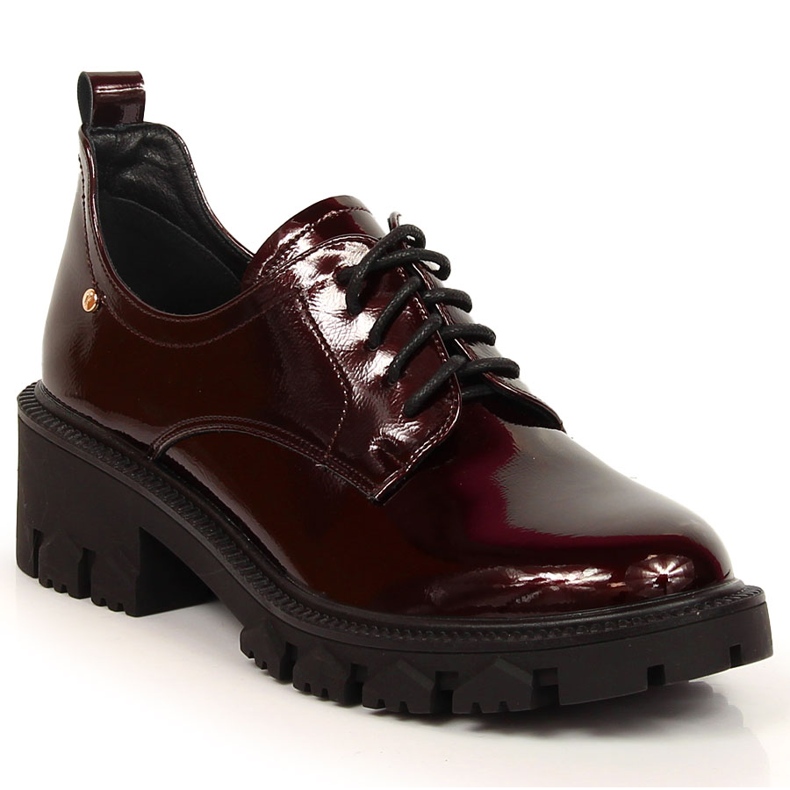 Burgund lackierte Damenloafer Potocki rot mehrfarbig