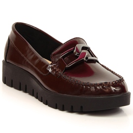 Damen-Slipper, Plateau Burgund Sergio Leone rot mehrfarbig