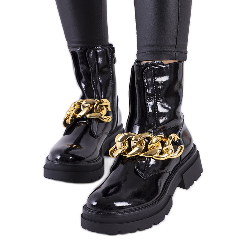 BM Schwarze Goldenleaf-Stiefel