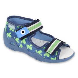 Befado gelbe Kinderschuhe 350P019 navy blau grün