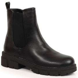 S.Barski Schwarze Stiefel für Damen Jodhpur-Stiefel auf dem Plateau von S. Barski