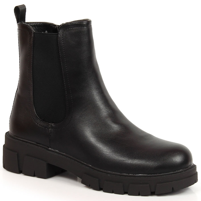 S.Barski Schwarze Stiefel für Damen Jodhpur-Stiefel auf dem Plateau von S. Barski