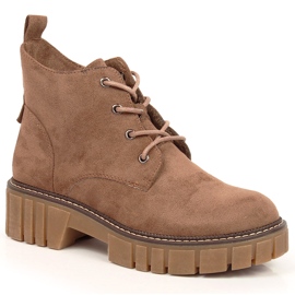 Gefütterte Arbeiterinnen für Damen auf einem braunen Wildlederplateau von Sergio Leone