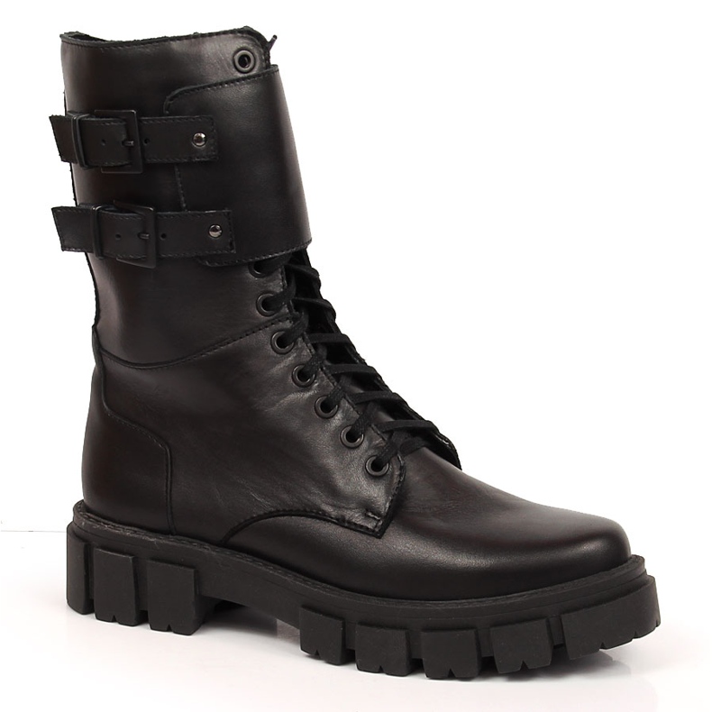 Arbeiterinnen aus schwarzem Dolce Pietro-Leder mit Isolierung