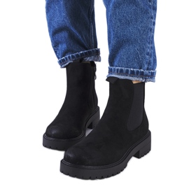 Schwarze Stiefel aus Öko-Wildleder von Ecrin