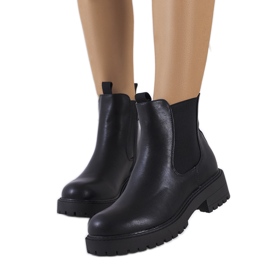 Schwarze Kunstlederstiefel von Ecrin