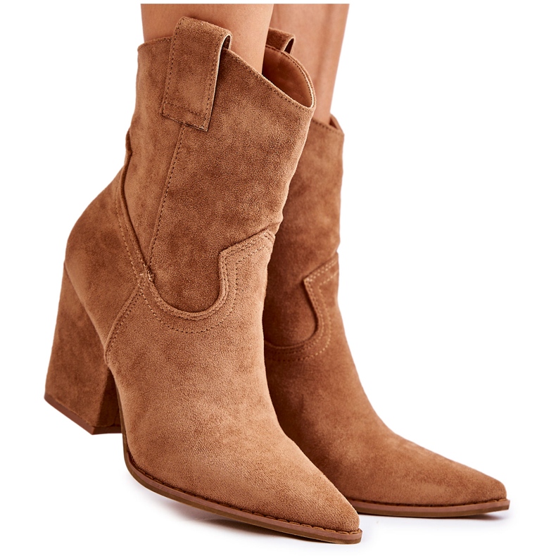 FB1 Cowboystiefel aus Wildleder für Damen Camel Mindy braun