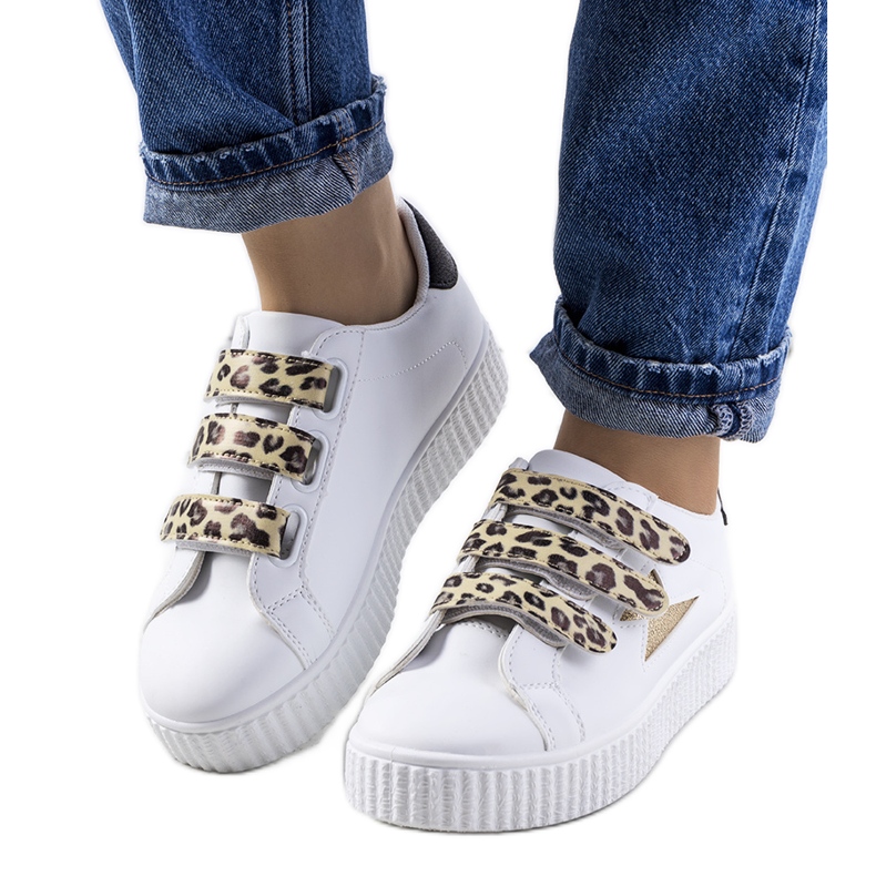 Weiße Pitmerden-Turnschuhe golden