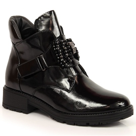 Damenstiefel mit schwarz lackierter Potocki-Schleife