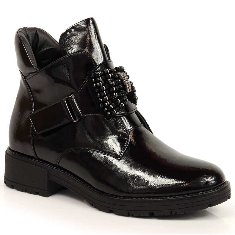 Damenstiefel mit schwarz lackierter Potocki-Schleife