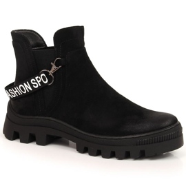 Chelsea-Stiefel aus Wildleder auf der Plattform Potocki W WOL105A schwarz