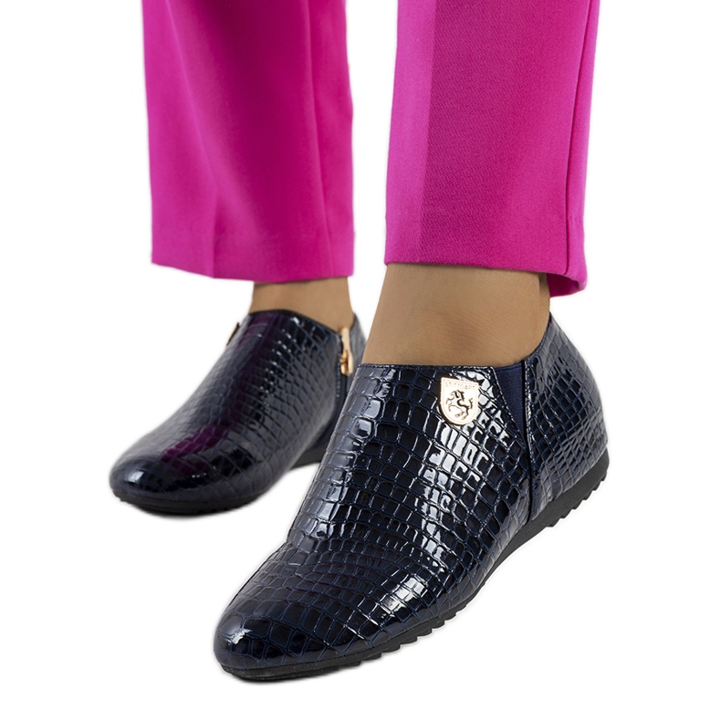 Marineblau lackierte Nelec Schuhe