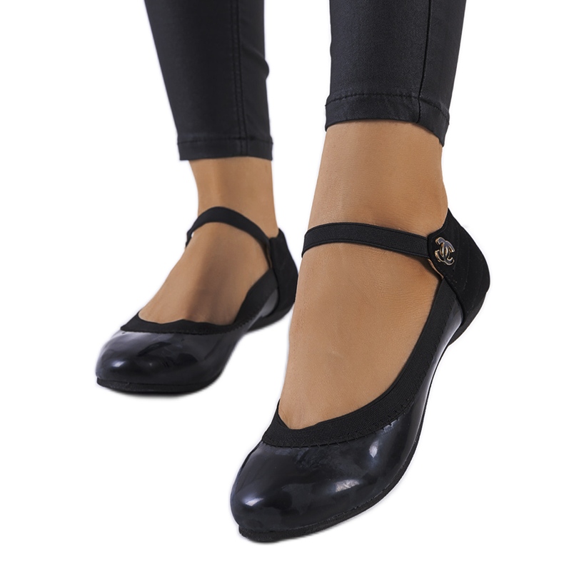 Schwarze Ballerinas mit Gummizug von Hari