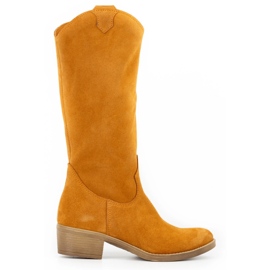 Olivier Julia rote Lederstiefel für Damen orange