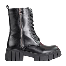 Shelovet schnürte Damentaschen auf der Plattform schwarz