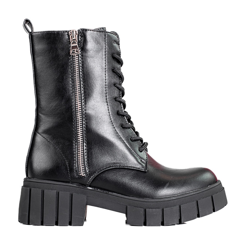 Shelovet schnürte Damentaschen auf der Plattform schwarz