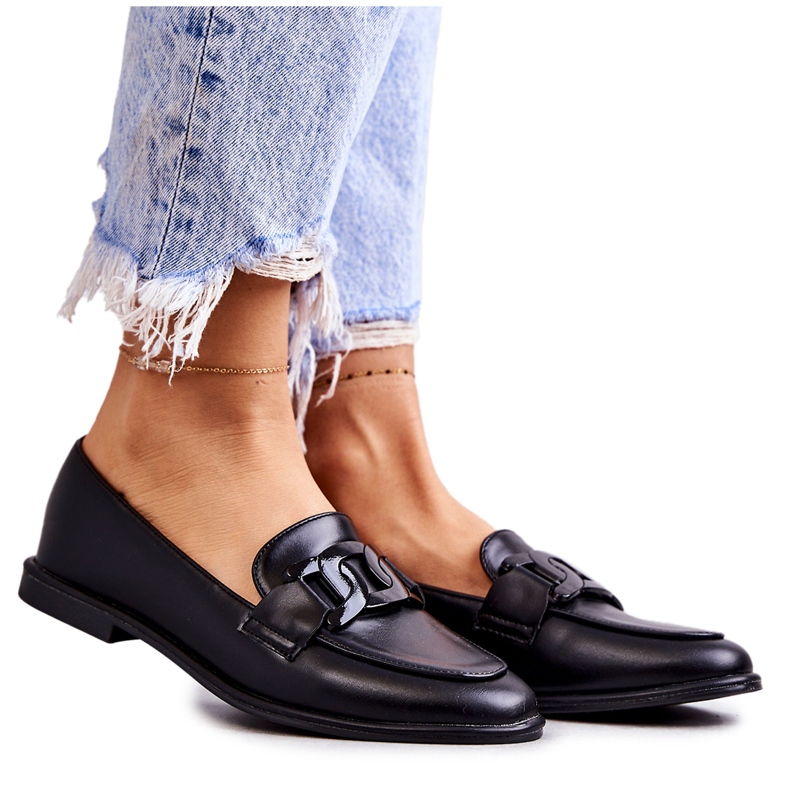 FB2 Damen-Lederslipper mit schwarzer Kerrie-Dekoration