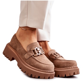 FB2 Damen-Brogues aus Wildleder mit dunkelbeiger Leeza-Verzierung