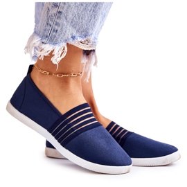 S.Barski Damenmaterial Turnschuhe Slip-On Navy Blue Lilis blau