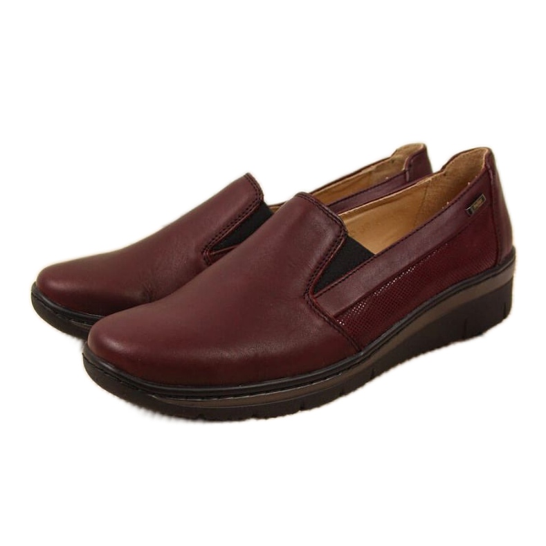 Leder-Slipper Helios W H350L bordeaux rot mehrfarbig