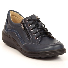 Helios Bequeme Lederschuhe navy blau