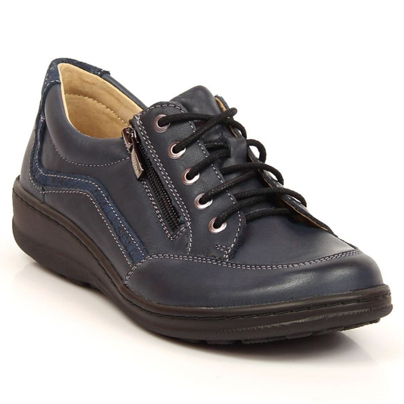 Helios Bequeme Lederschuhe navy blau