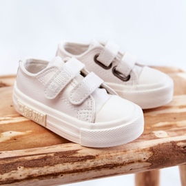 Kinder-Leder-Turnschuhe mit Klettverschluss Big Star KK374055 Weiß