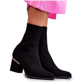 PS1 Damenstiefel mit elastischer Socke Schwarz Carmon