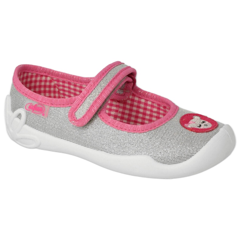 Befado Kinderschuhe mit Klettverschluss 114X501 Silber/Rosa