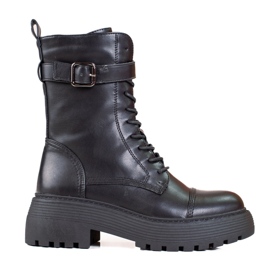 Hohe schwarze Damentaschen mit Shelovet-Schnürung